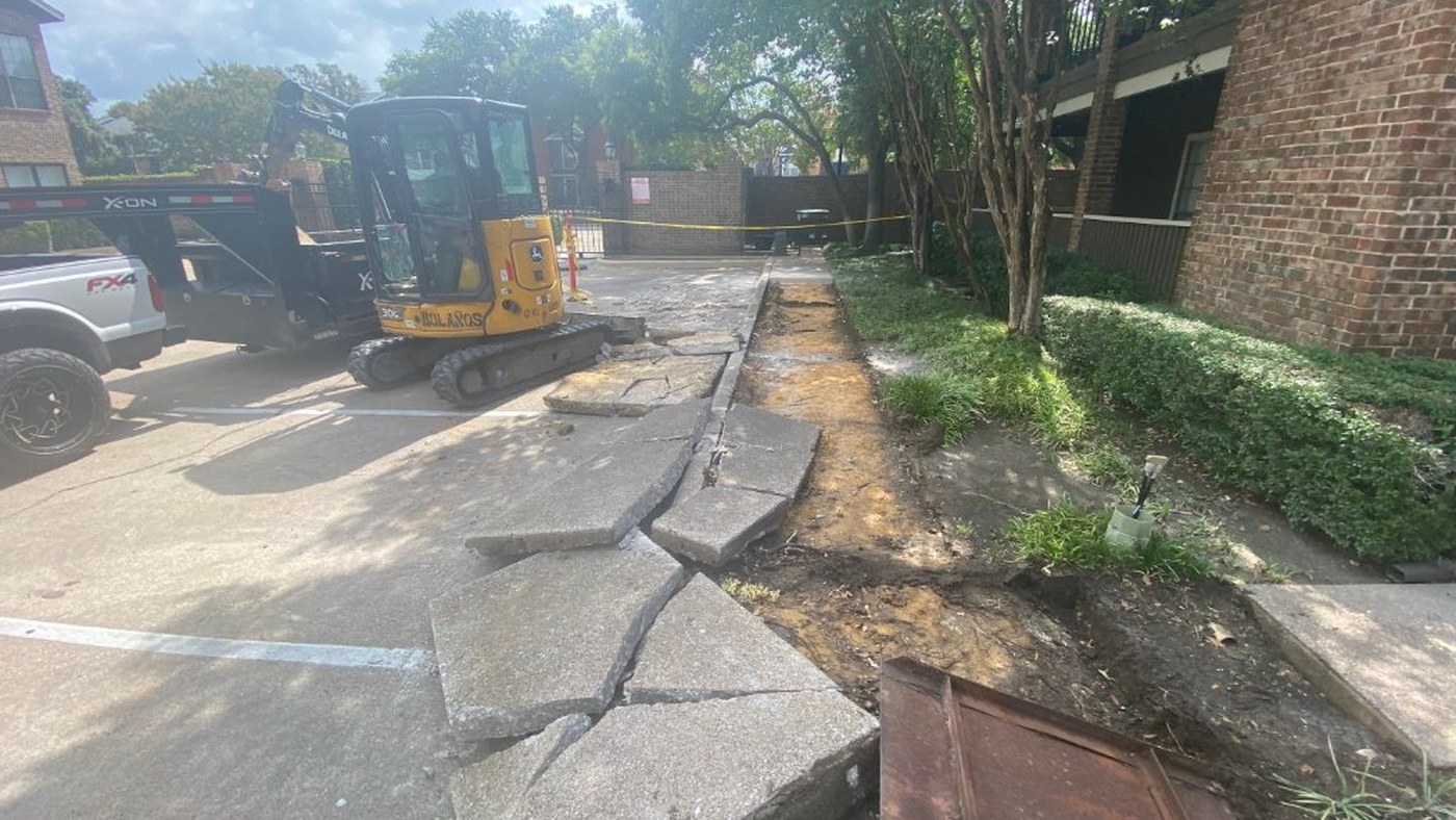 During: Hazardous Slab Demolished – Frankford Rd, Dallas TX