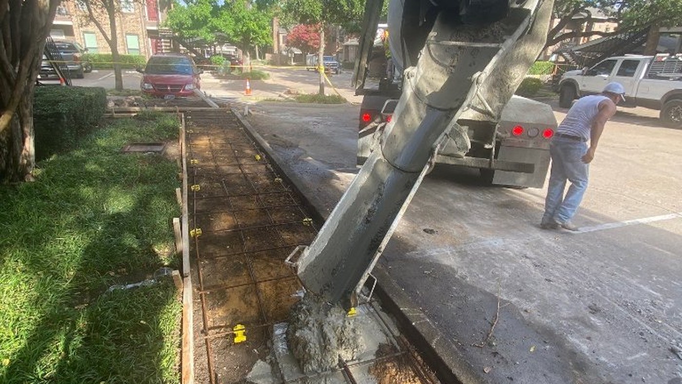 During: Reinforced Concrete Poured – Frankford Rd, Dallas TX