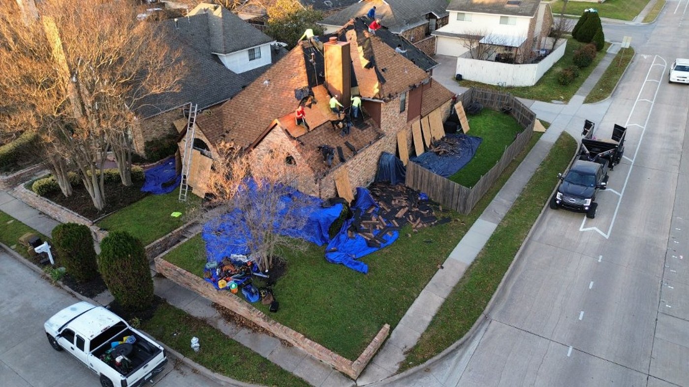 During: Full Roof Tear-Off – Village Green, TX